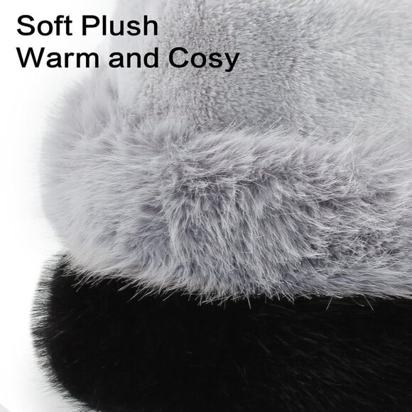 ? Hh Hofnen Faux Fur Women Grey Winter Bucket Fisherman Plush Warm Cute Hats main image 7
